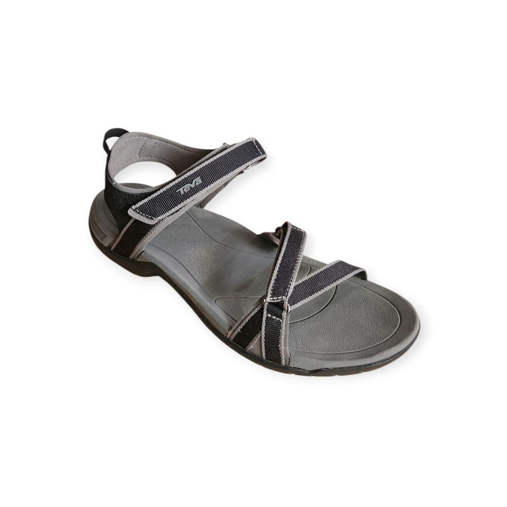 Teva Verra Sport Strappy Sandal Shoe Black Gray Women 9.5 like NEW